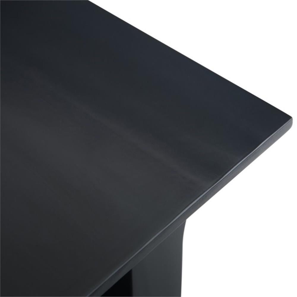 Trent Home Wood 14" Rectangle Transitional Narrow Side Table in Black