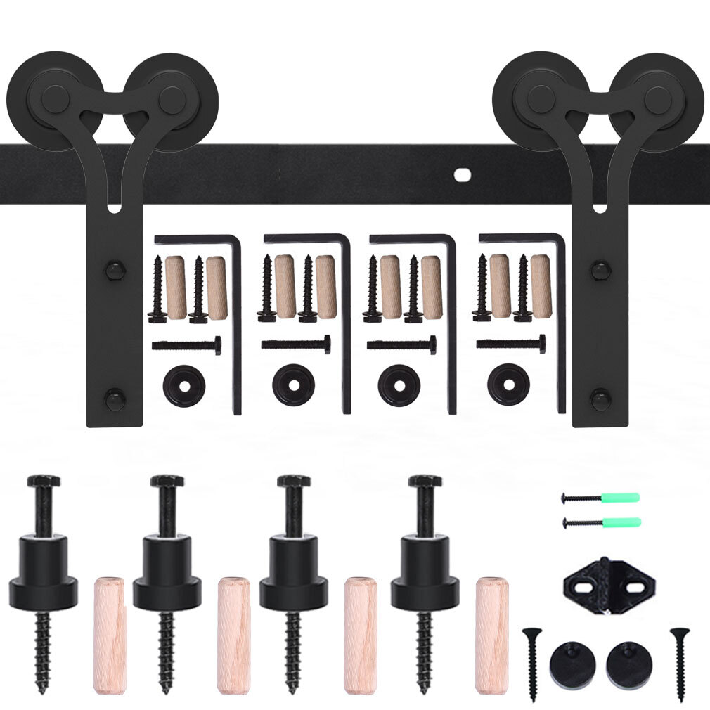 CCJH4-20FT Ceiling Mount Bracket Sliding Barn Door Hardware Kit HeavyDuty,Closet