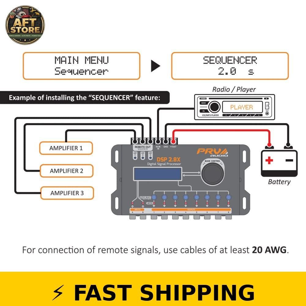 PRV AUDIO DSP 2.8X Digital Crossover & Equalizer - 8 Channel Processor