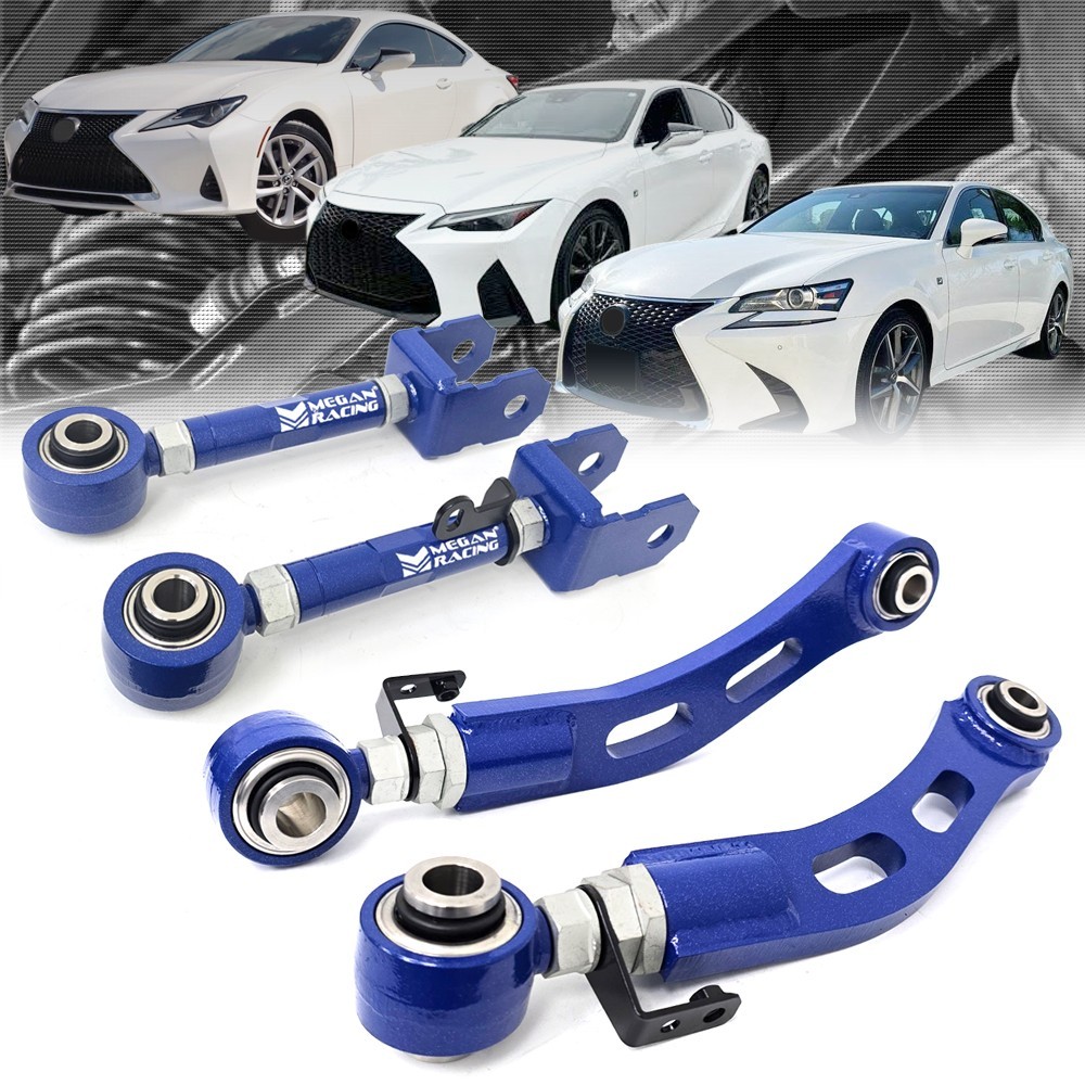 Megan 4PCs Rear Upper Camber & Control Arm For Lexus 13+GS L10/IS XE30/RC XC10