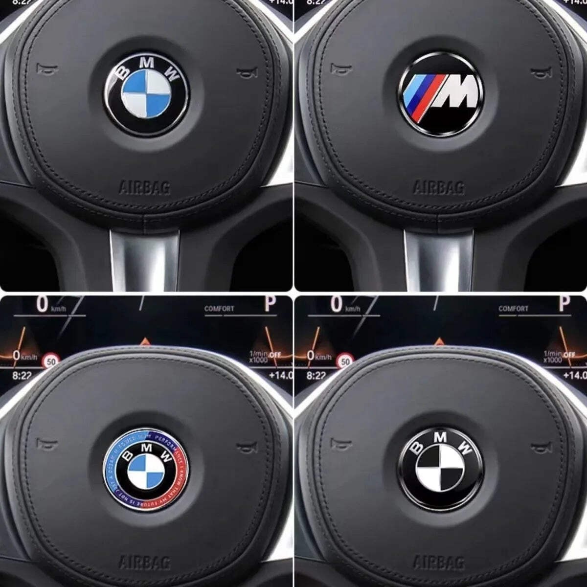 45mm Car Steering Wheel Emblem Sticker Accessories For BMW E36 E39 E46 E53 E60 E