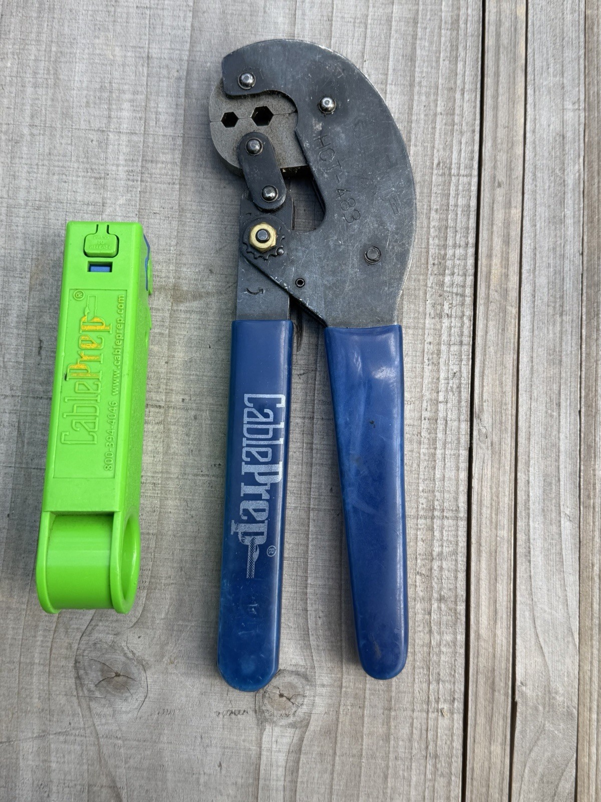 Cable Prep Hexagonal Hand Crimper Tool HCT-483 + Stripping Tool MADE IN USA