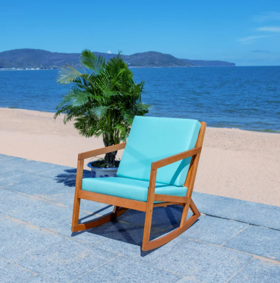 Deck Chair Out Door Rocking Chair Patio Rocker Porch Garden Furniture Wood Seat