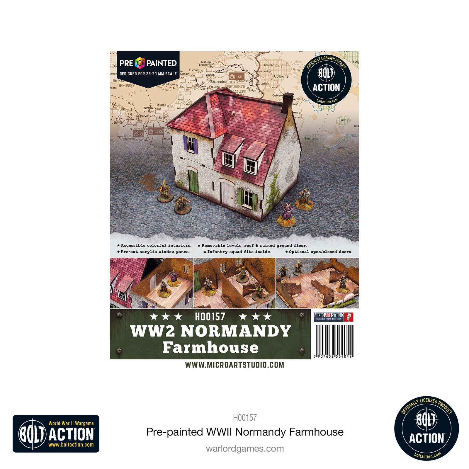 Bolt Action: Pre-painted WWII Normandy Farmhouse Warlord