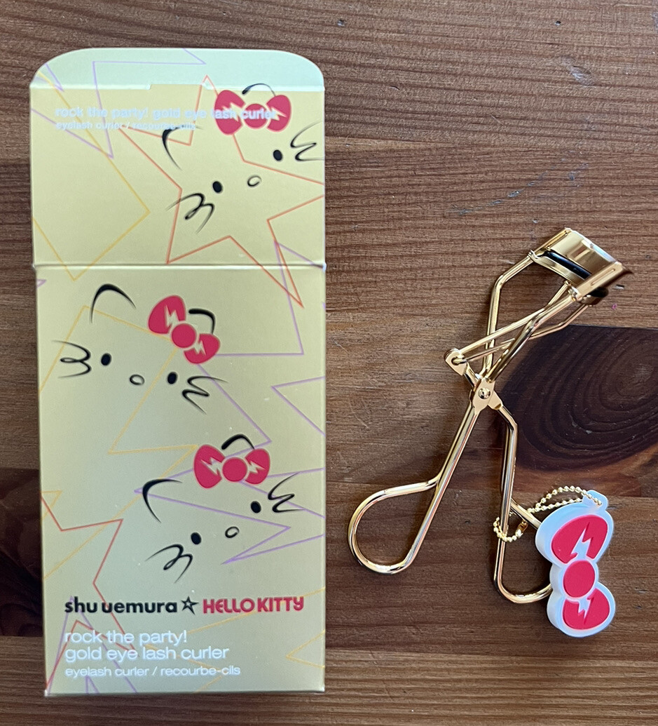 Shu Uemura Limited Edition Hello Kitty Gold Eyelash Curler with Charm