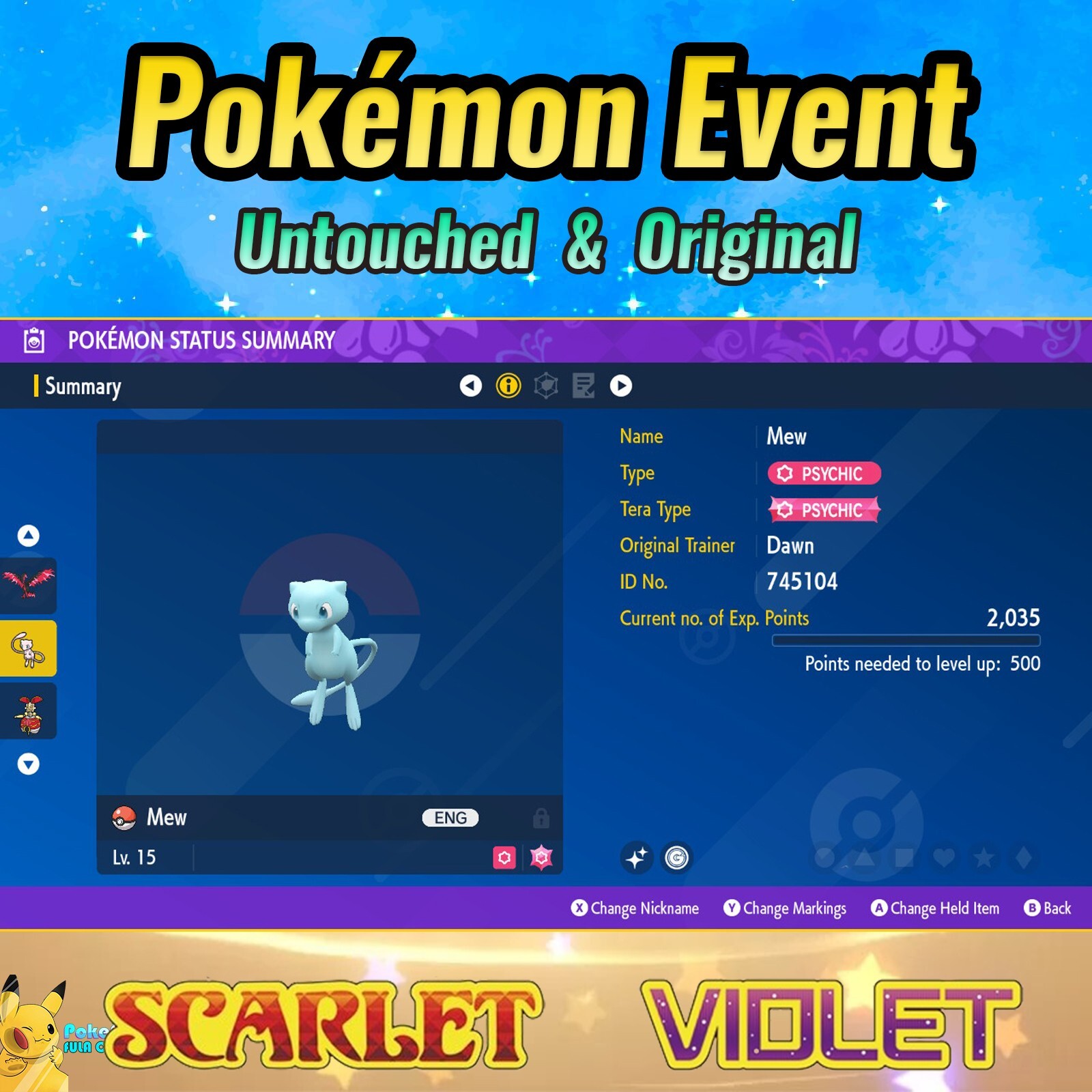 Mew Shiny ✨Event from Pokémon G0 Special Research ✨ Pokémon Scarlet & Violet ✨