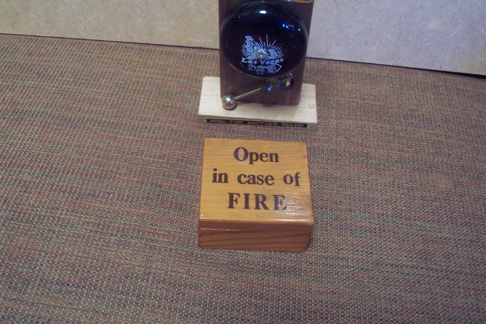 novelty items / gag gifts - Las Vegas Bar Bell & Open in Case of Fire, comical