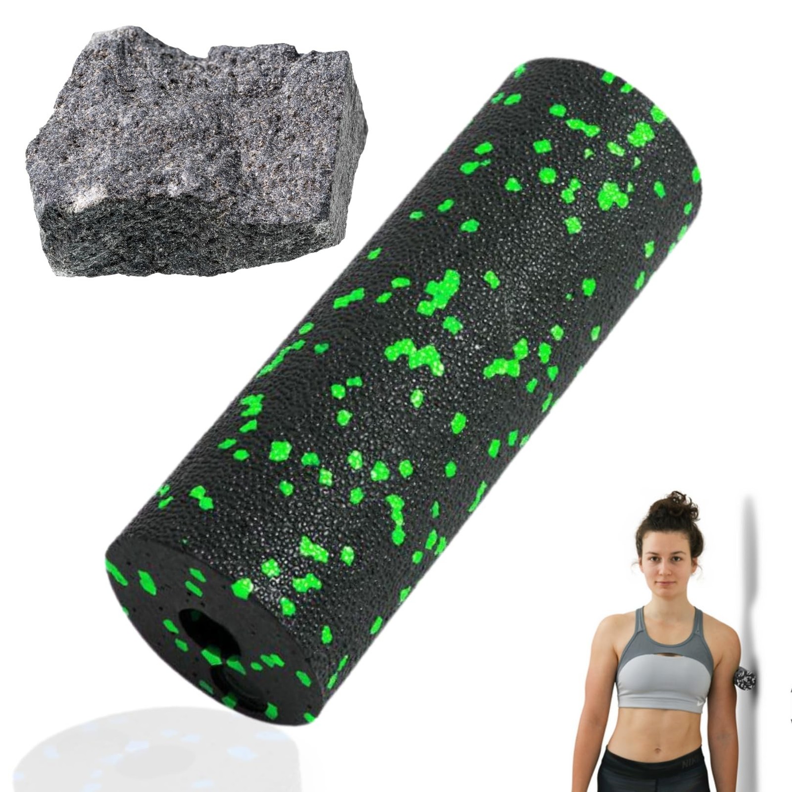 Mini Massage Foam Roller High Density - 100% Recycled Non-Toxic Material - Po...