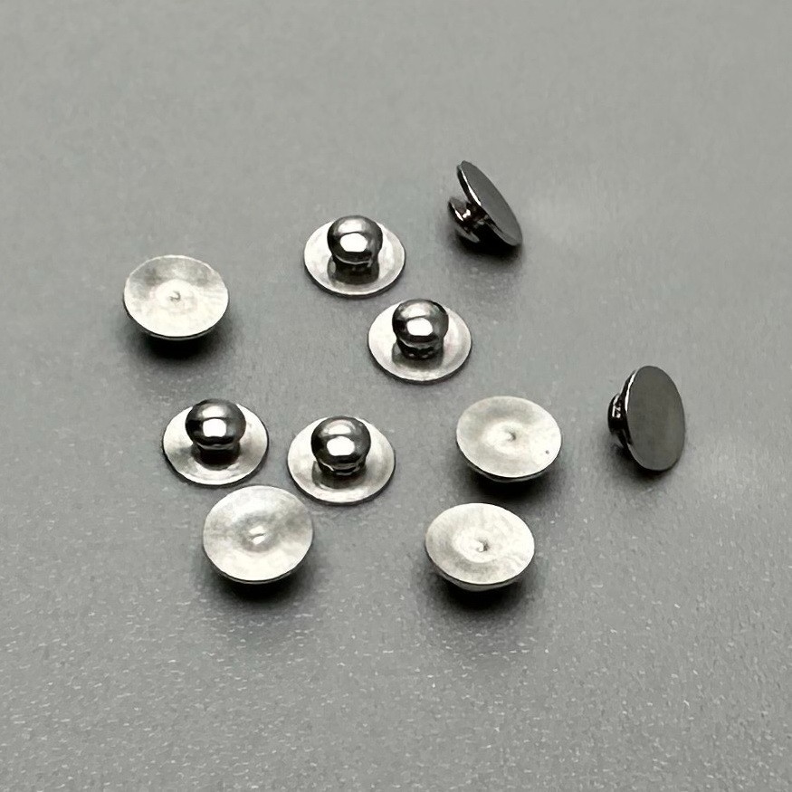 10Pcs Dental Orthodontic Lingual Buttons Weldable Round Metal Plain Base Button