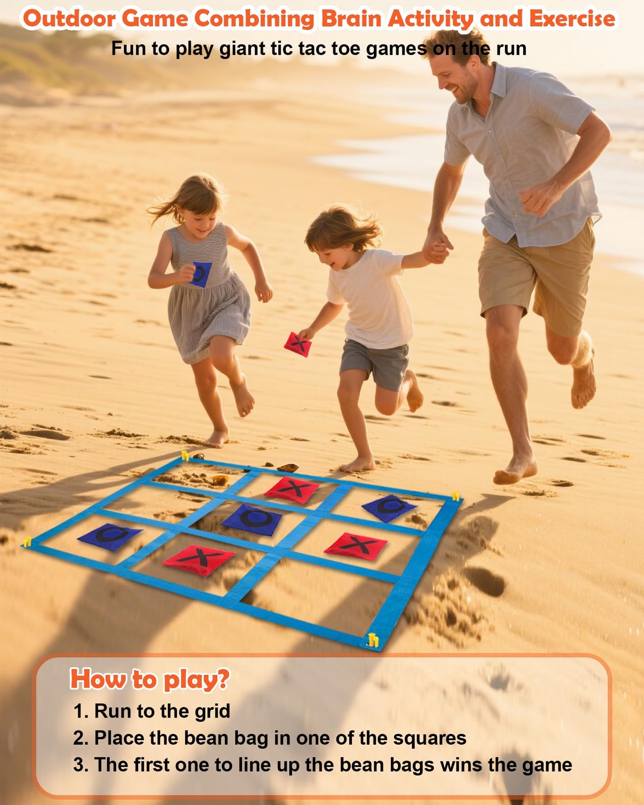 Giant Tic Tac Toe Outdoor Games, Bean Bag Toss Games, 26" Dart Board Game Dou...