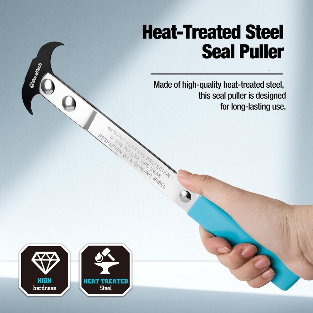 DURATECH Seal Puller Tool Seal Removal Tool Heat-Treated Steel Blackened Head