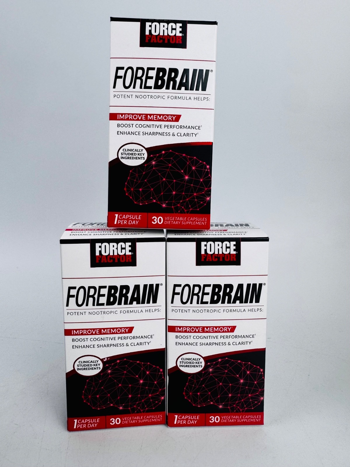 Force Factor Forebrain Nootropic Brain Supplement to Improve Memory 3 PK *READ*
