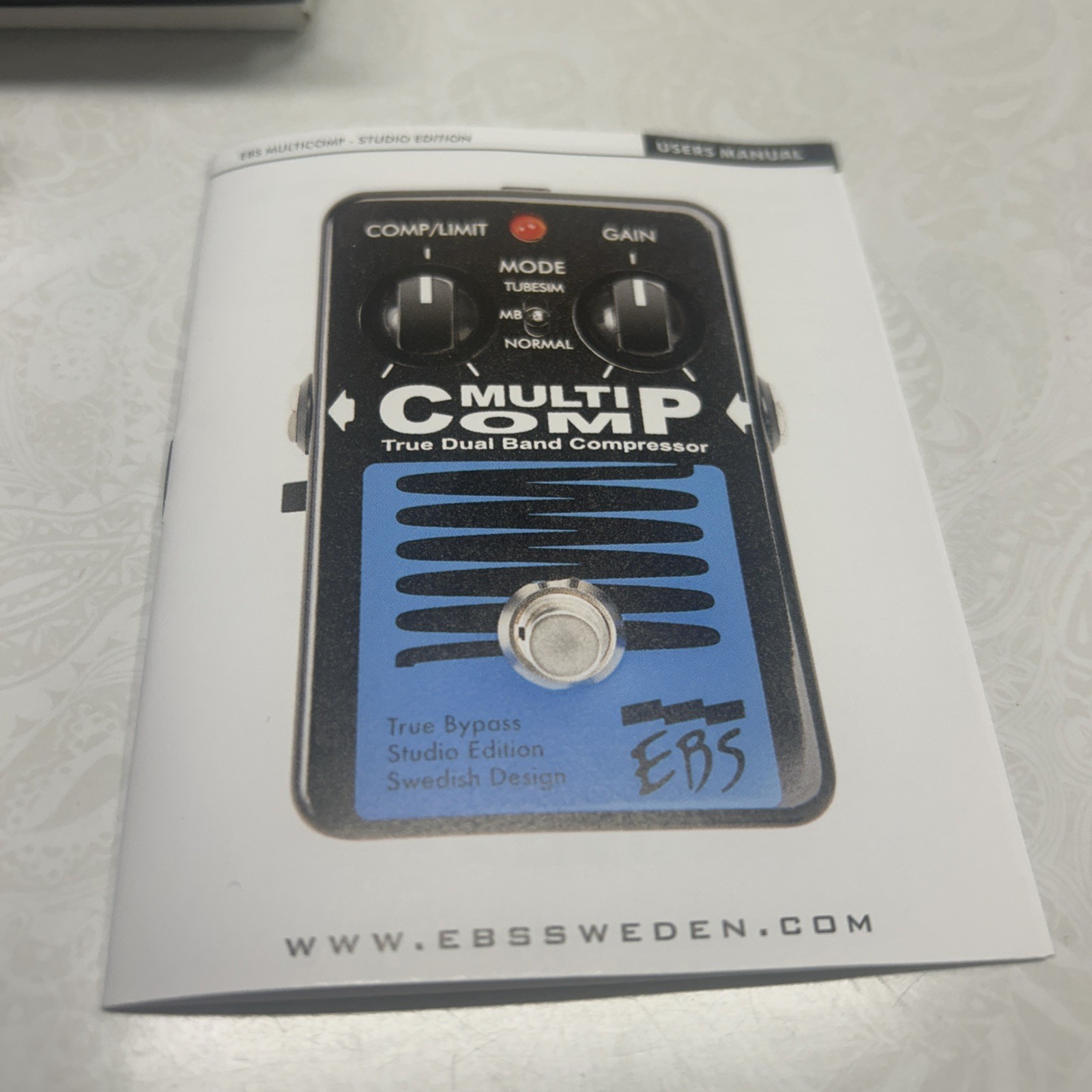 EBS Multicomp True Dual Band Compressor Effect Pedal- New!