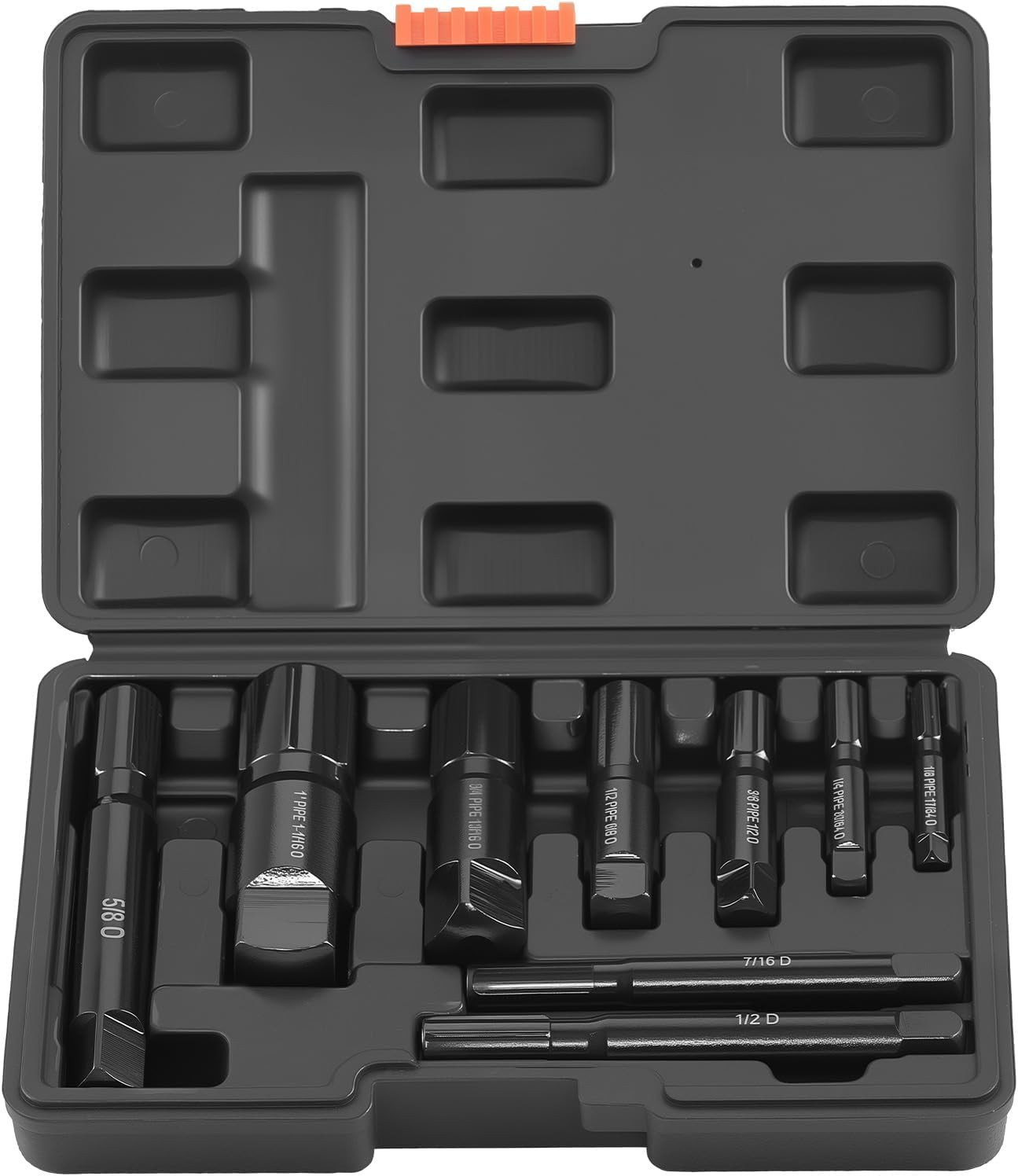 Pipe Extractor Set, 9 Pieces Heavy Duty Steel Broken Pipe Extractors, with Solid