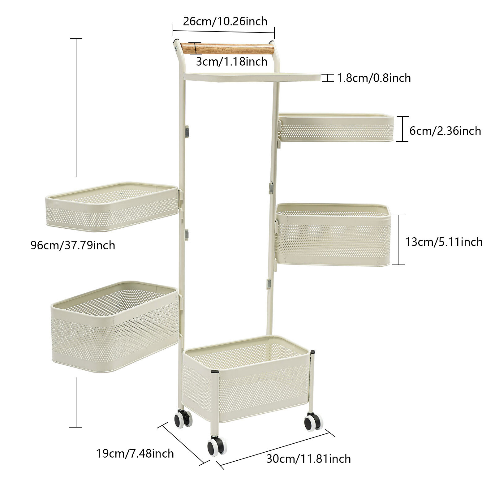6 Tier Vegetable Rotating Basket Rack Fruit Snack Storage Kitchen Organizer
