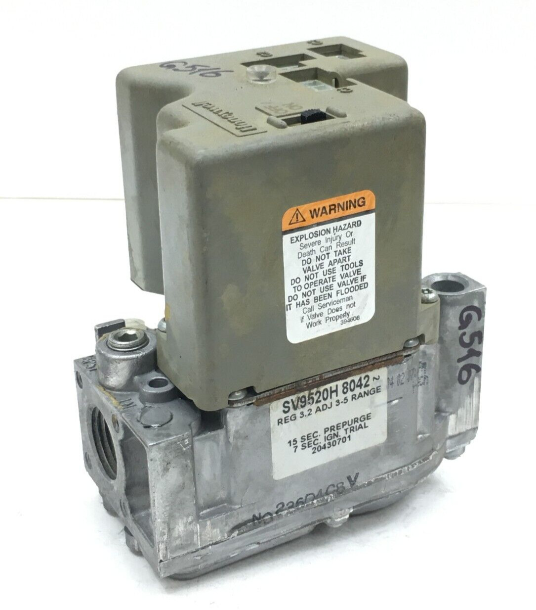 Honeywell SV9520H8042 SmartValve Smart Gas Valve 20430701 used #G516