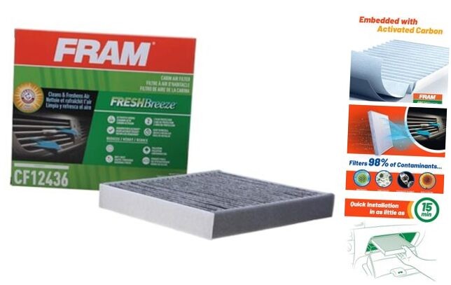 Fresh Breeze Cabin Air Filter Replacement with Arm & Hammer Baking Soda and