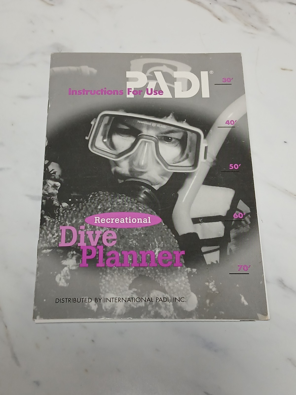 PADI Vintage Plastic Recreational Dive Planner Table Scuba Diving