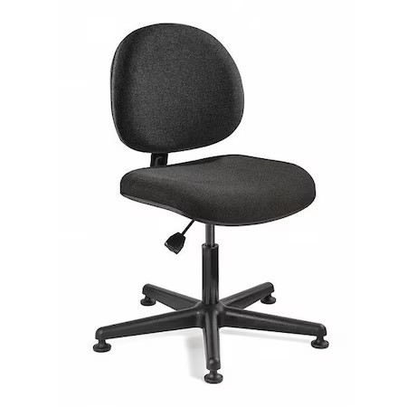 Bevco V4007mg-Bk Fabric Task Chair, 16" To 21", No Arms, Black