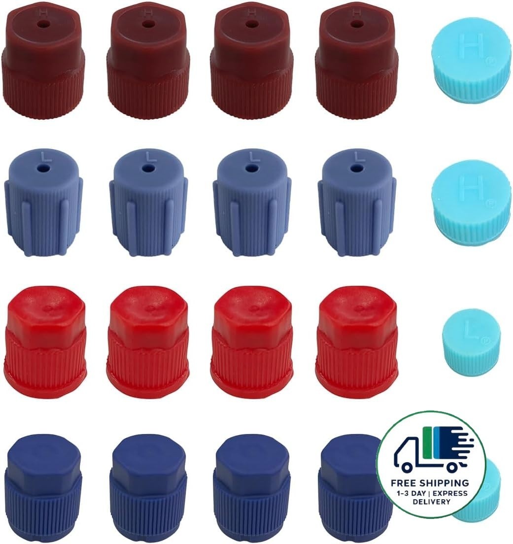 20 tapones R134a/R12 de 13 mm, 13,5 mm, 14 mm, 16 mm, 17 mm y 17,5 mm para