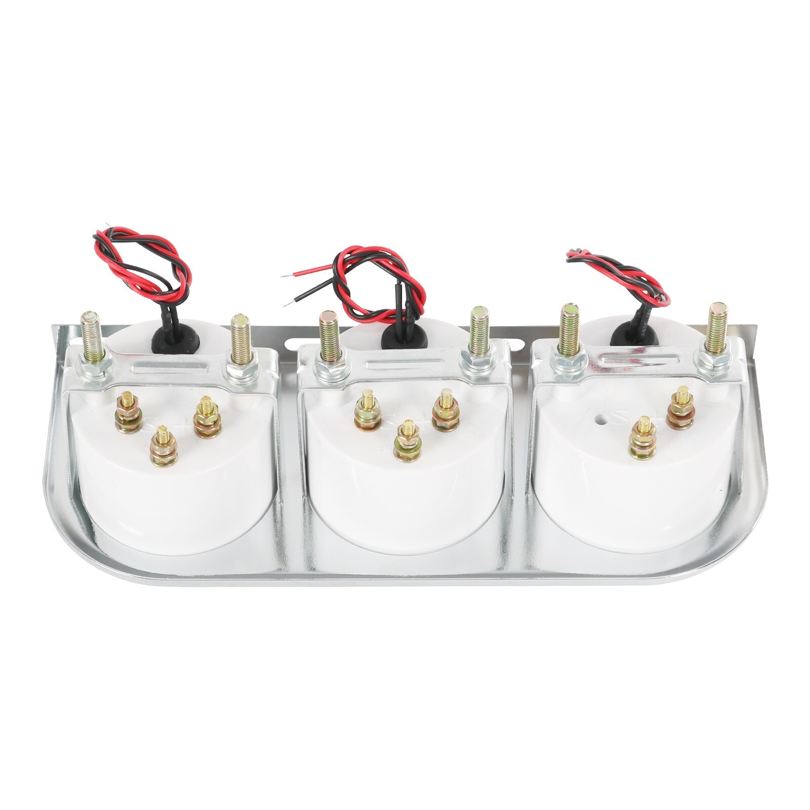 Chrome 2'' 52mm Mechanical Triple 3 Gauge Set Oil Pressure Volt Meter Water Temp
