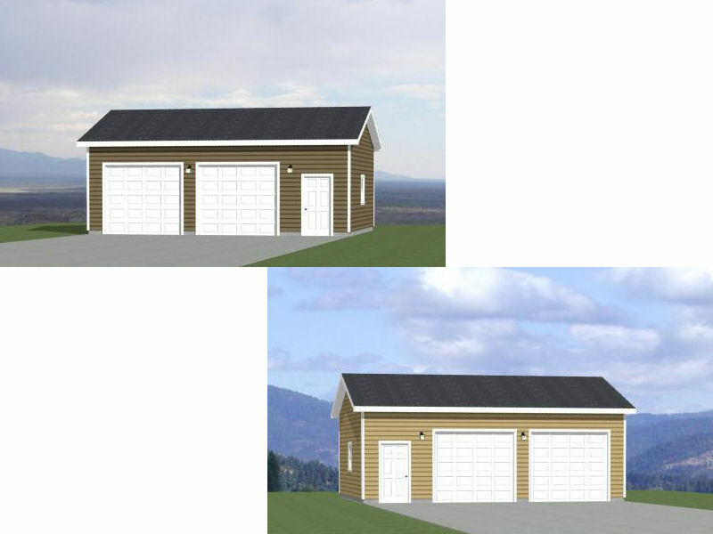 30x24 2-Car Garages -- 720 sq ft -- PDF Floor Plan -- Model 10A and 10E