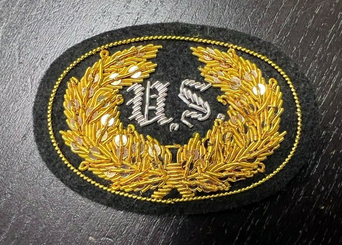 Civil War Union Officer "U.S." Embroidered SMALL Kepi / Hat Insignia - NEW