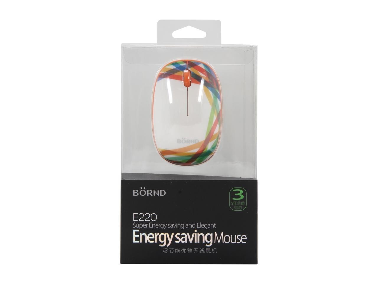 BORND E220 Bluetooth 2000 DPI Ambidextrous Wide-Rainbow mice