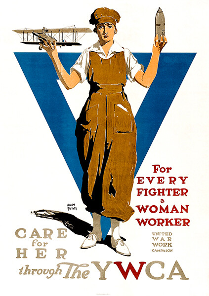 Every Fighter Woman Worker - YWCA - 1919 - World War I - Propaganda Poster