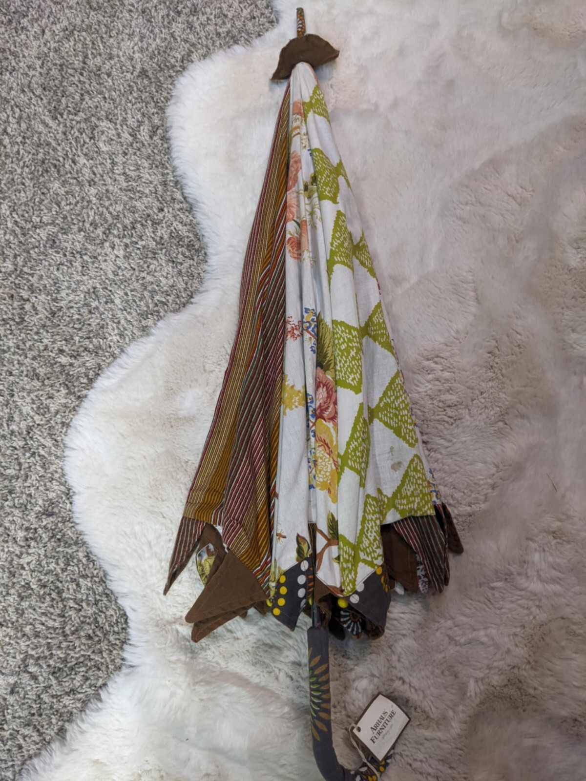 OOAK Beautiful Arhaus Furniture Fabric Umbrella