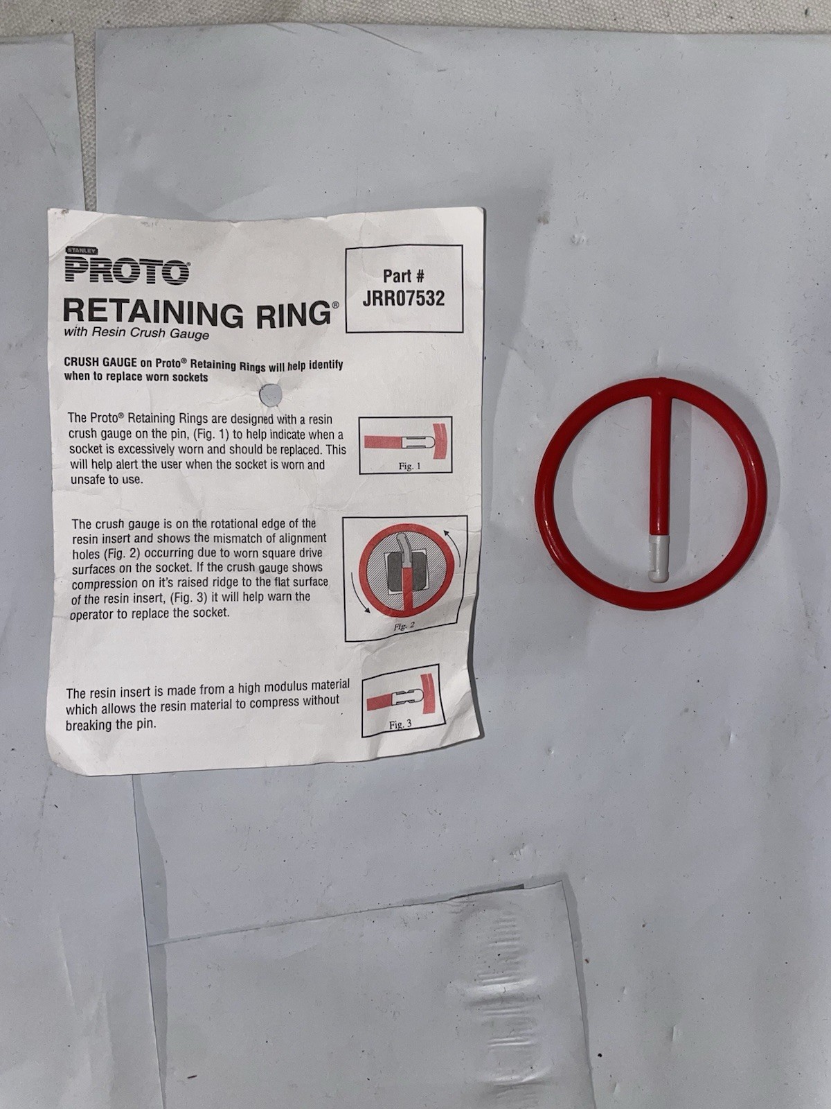 Proto JRR07532 3/4” Drive 2” ID Impact Retaining Ring With Crush Gauge