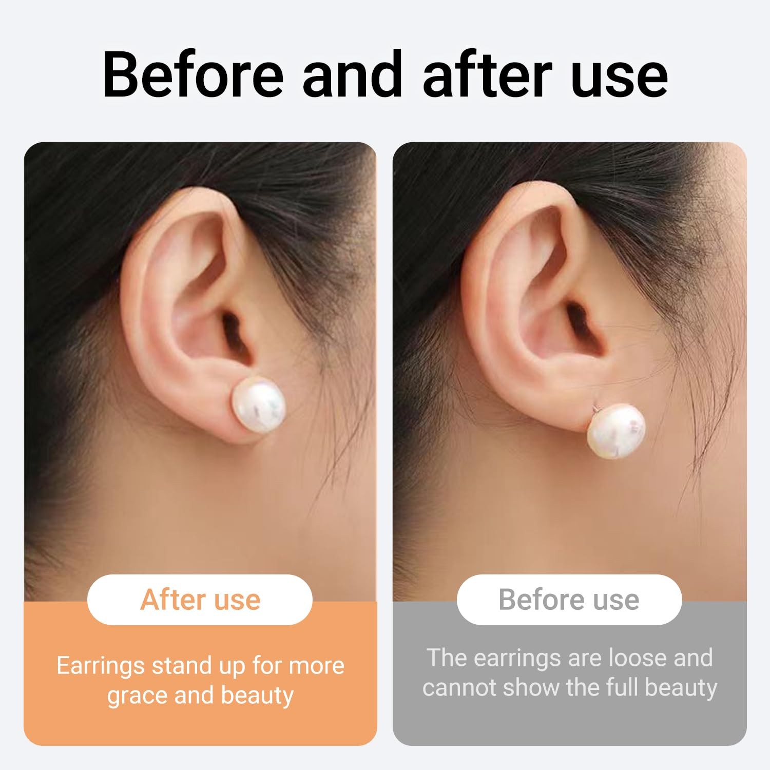 18K Gold Locking Secure Earring Backs for Studs, Silicone 6.5MM