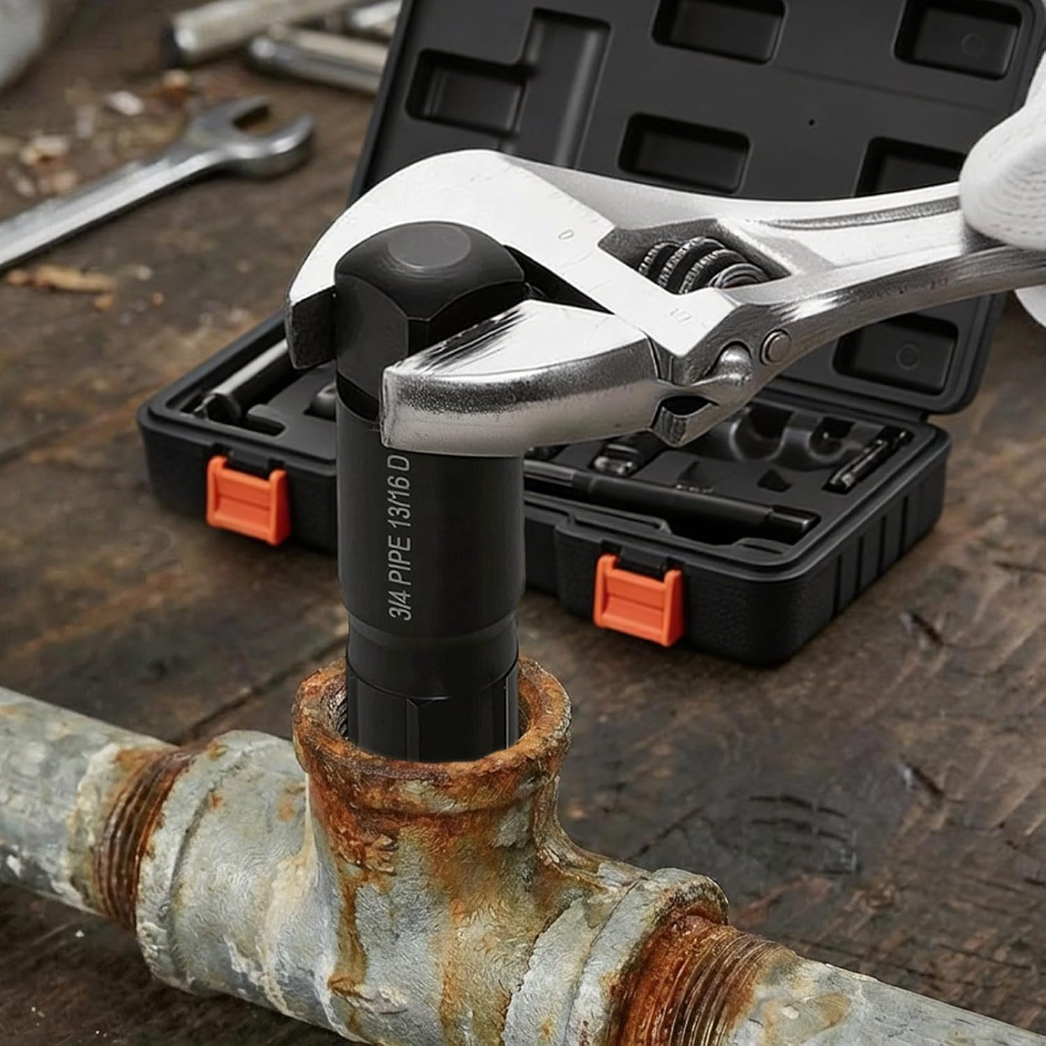 Pipe Extractor Set, 9 Pieces Heavy Duty Steel Broken Pipe Extractors, with Solid