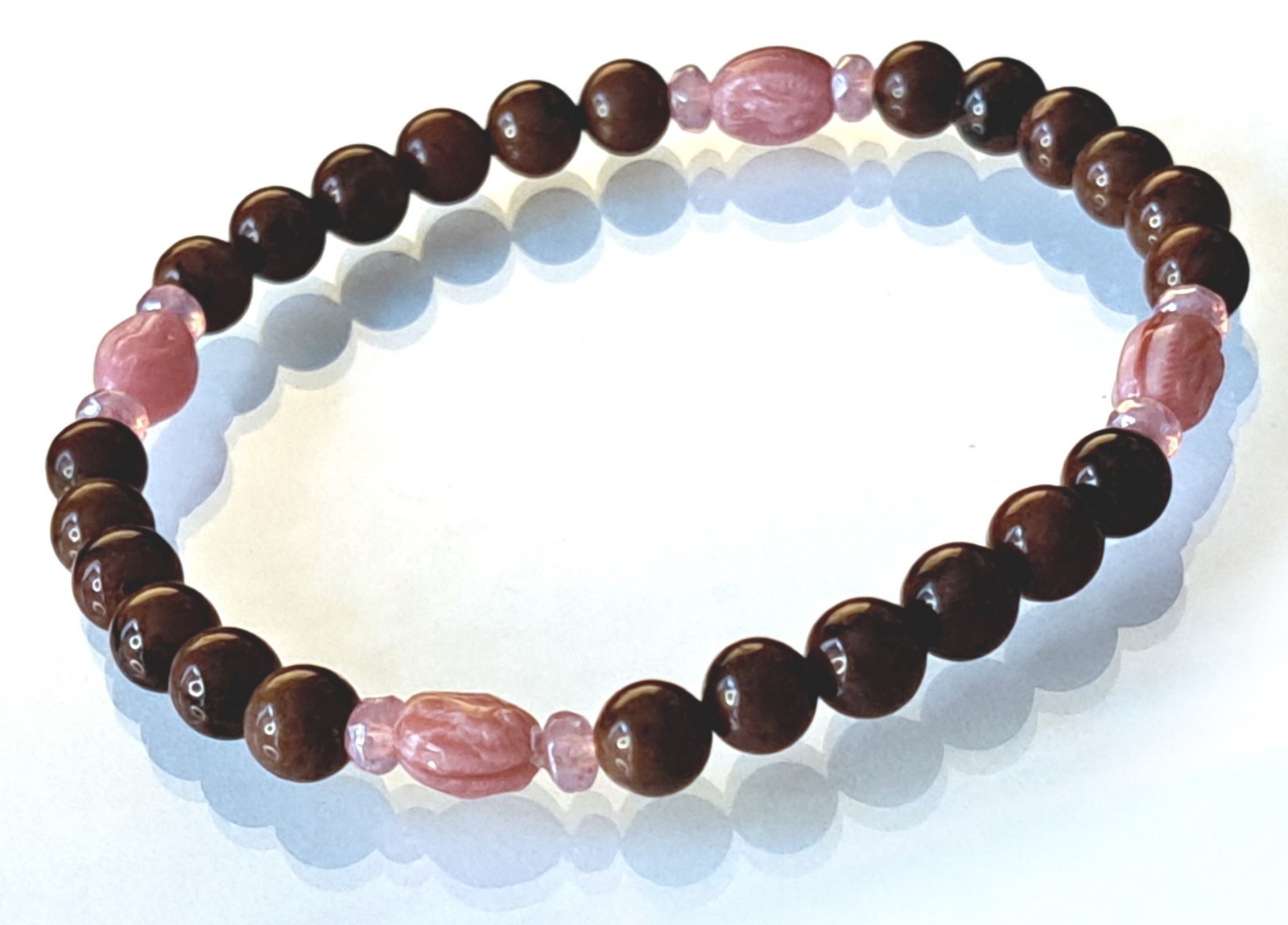 Early-2000s Stock Beads - Gemstone & Lampwork Beads Bracelet, 18.25 cm / 7.2 in
