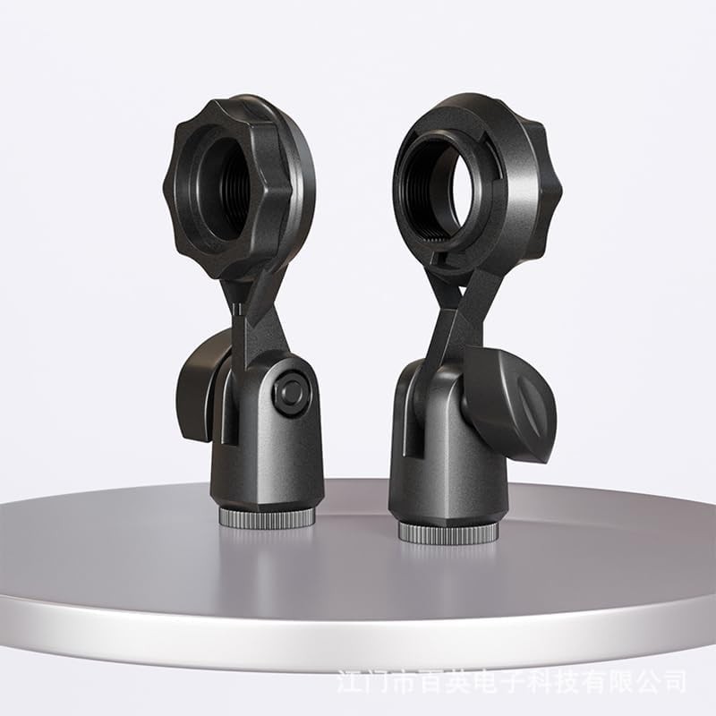2 Pack Condenser Microphone Clip Holder with 7/8'' Thread Mount Condenser Mic Ho