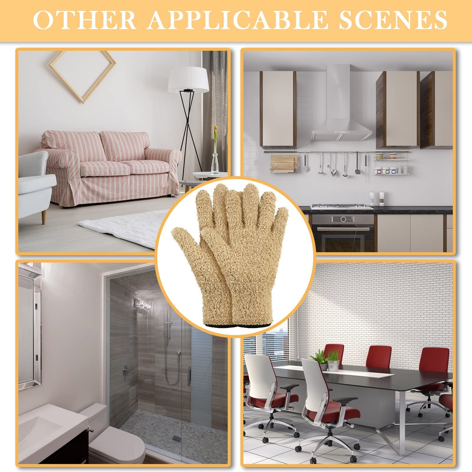 Bencailor 6 Pairs Microfiber Dusting Gloves, Dusting Cleaning Gloves Microfib...