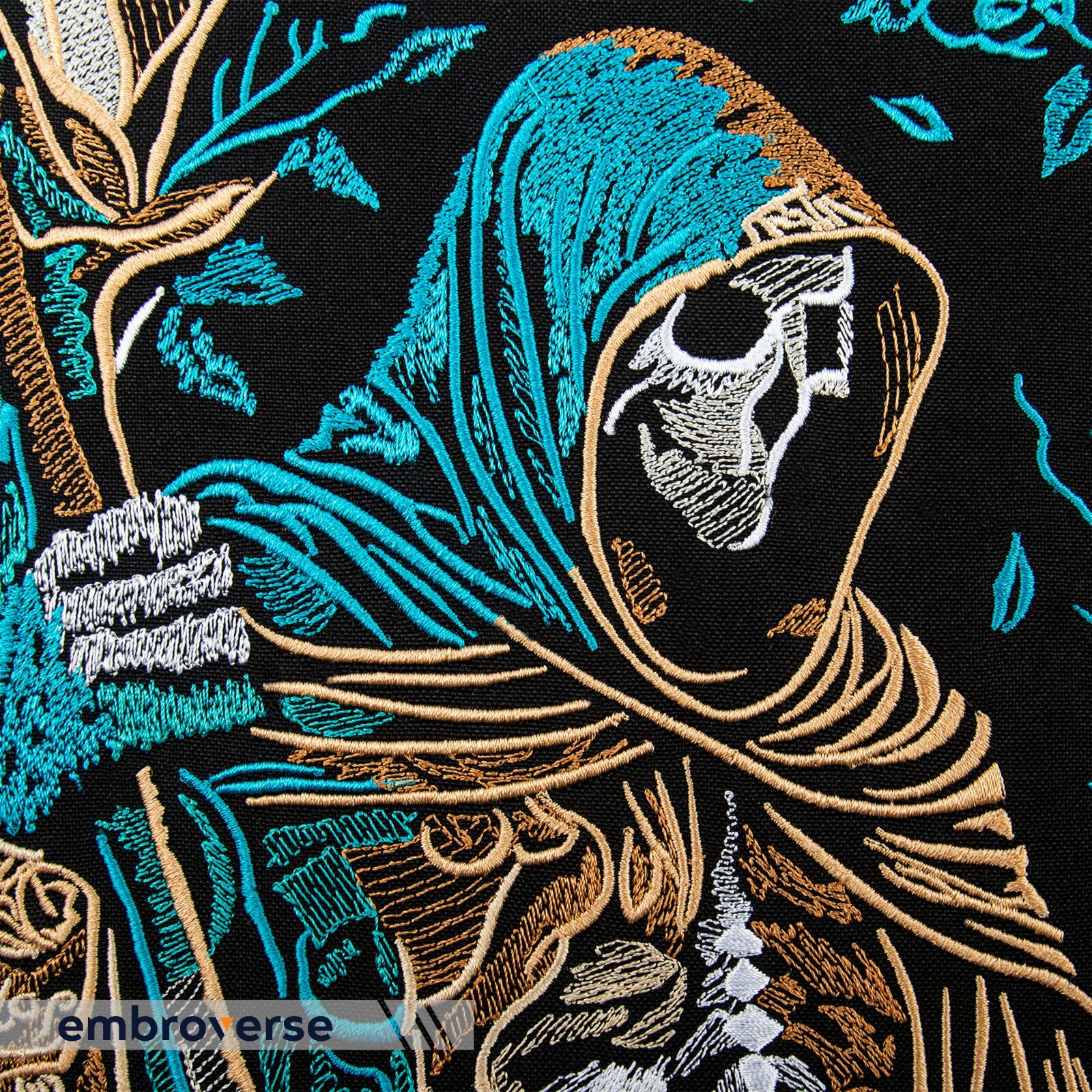 Grim Reaper Large Embroidered Patch - Death Back Patch - Skull-Themed Iron-On