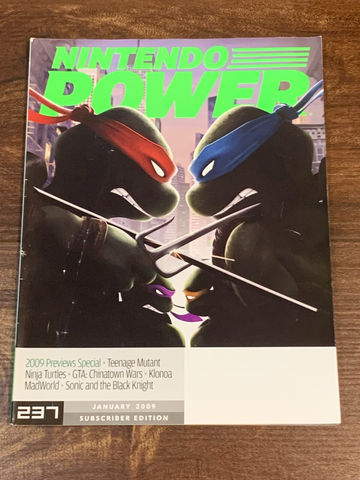 Nintendo Power Magazine Volume 237 January 2009 Previews Special Ninja Turtles