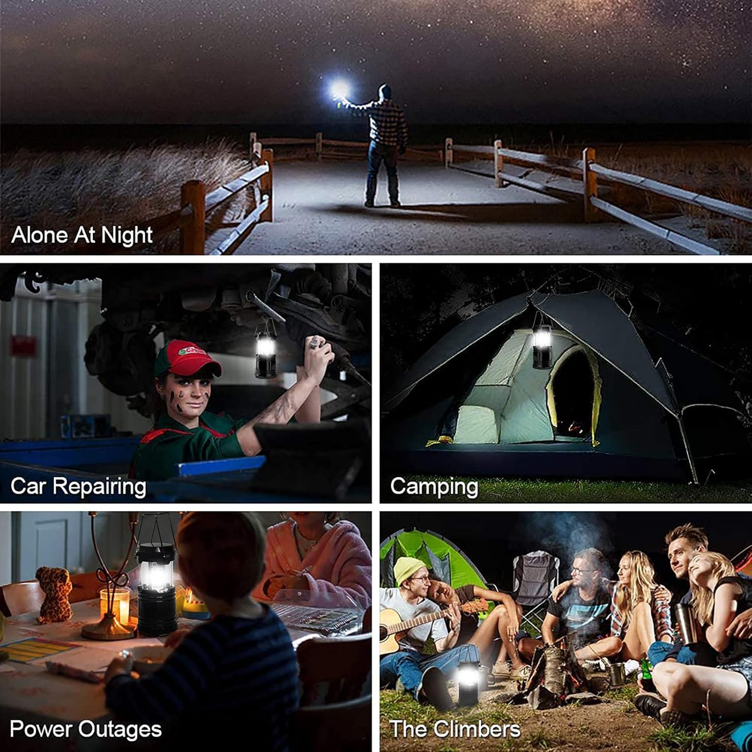 Adjustable Brightness LED Camping Lanterns 4 Pack Waterproof