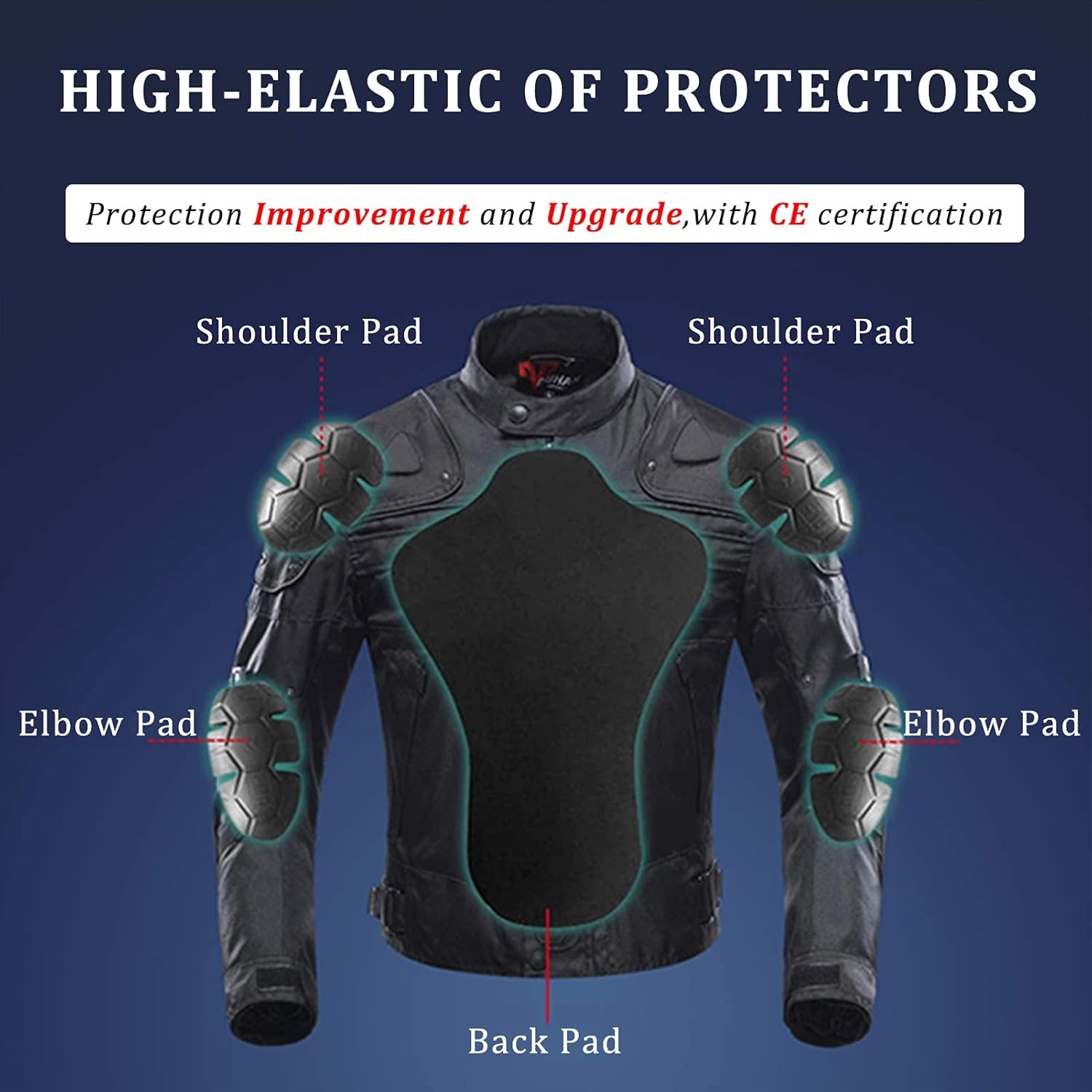 BORLENI XL Motorcycle Riding Jacket Windproof Full-Body Protective Armor Gear