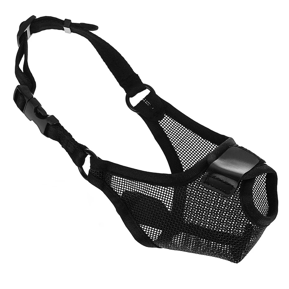 Dog Muzzle Adjustable Strap Comfortable Mesh Pet Mask Barking and Chewing Preven