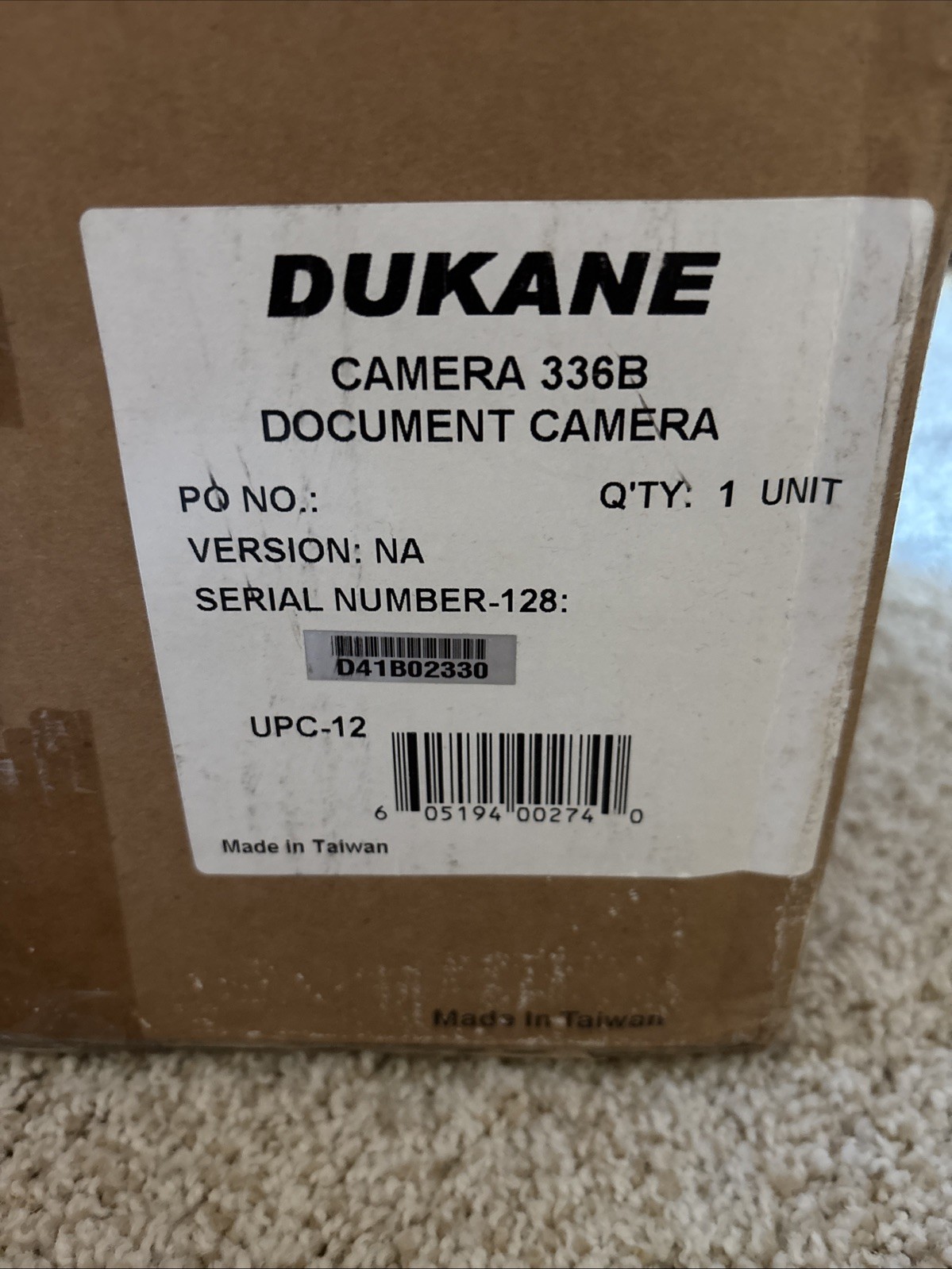 Dukane Camera 336B Document Camera with Remote Control