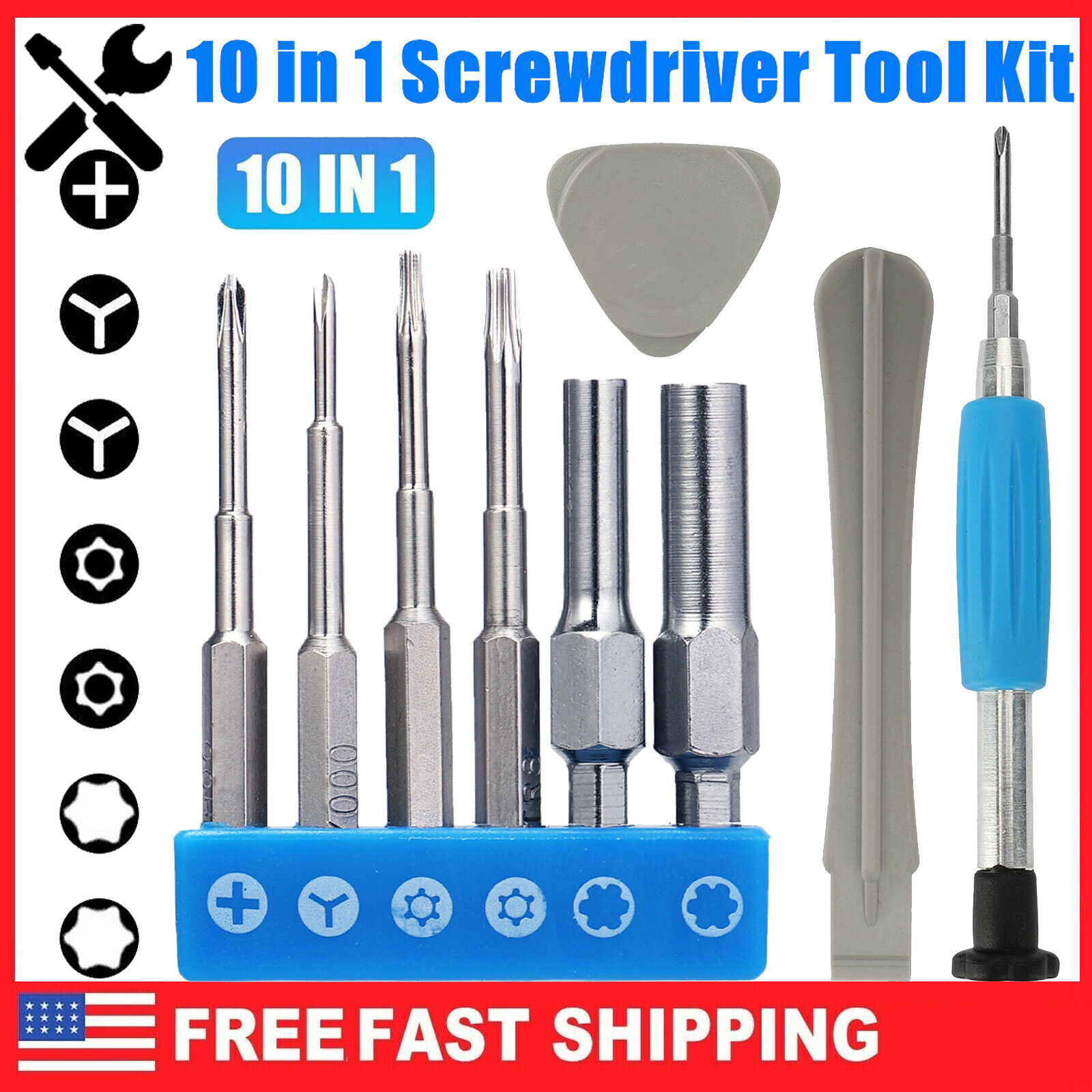 For Nintendo Switch GB GBA GBC VB Triwing Screwdriver Repair Tool Kit 10 in 1 US
