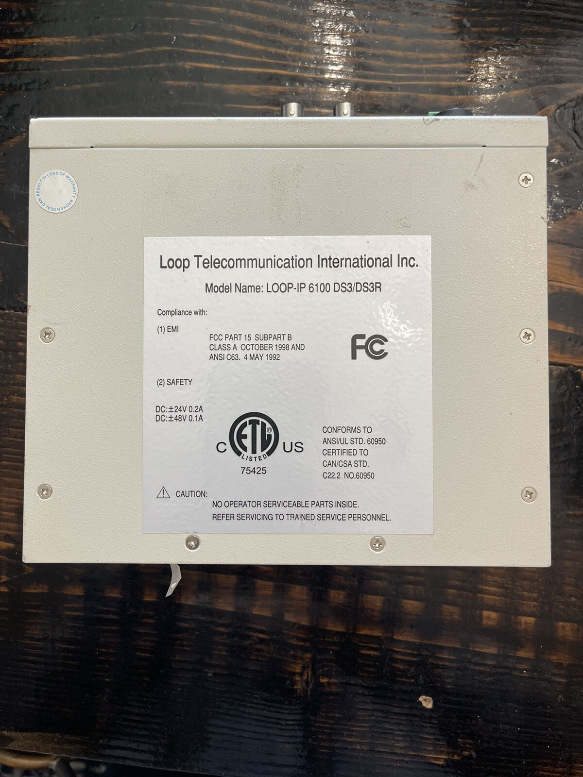 Loop-IP6100 6100-DS3R Ethernet Interface - LOOP TELECOMMUNICATIONS INTERNATIONAL