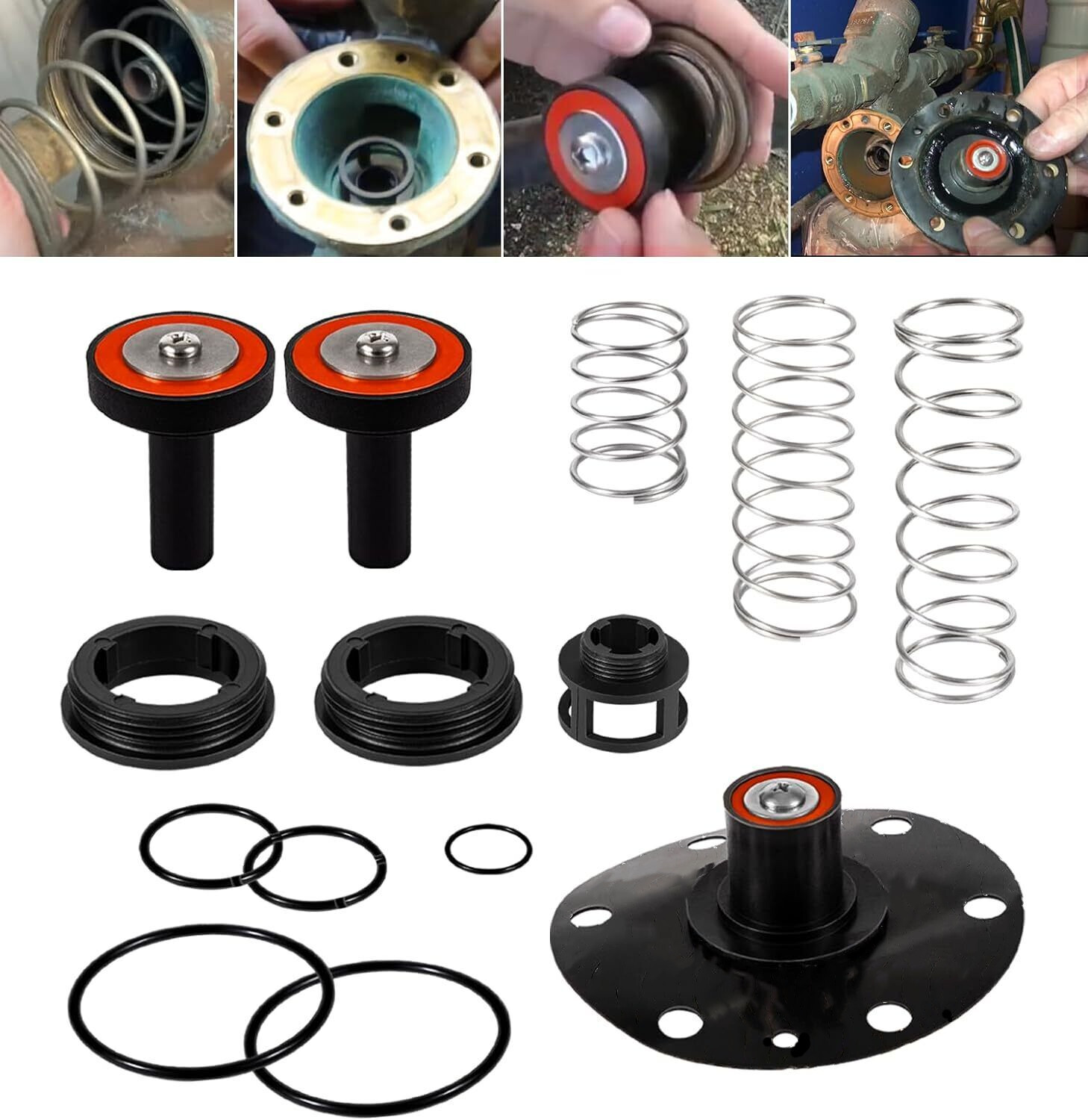 3/4""-1"" Backflow Repair Kit for 975XL 975XL2 Replacements RK34-975XLC, Black