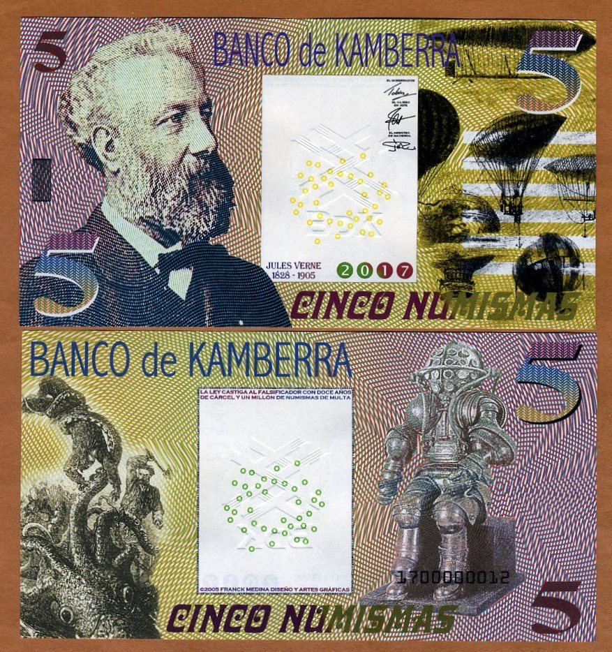 Kamberra, Kingdom, 5 Numismas, 2021, Jules Verne F