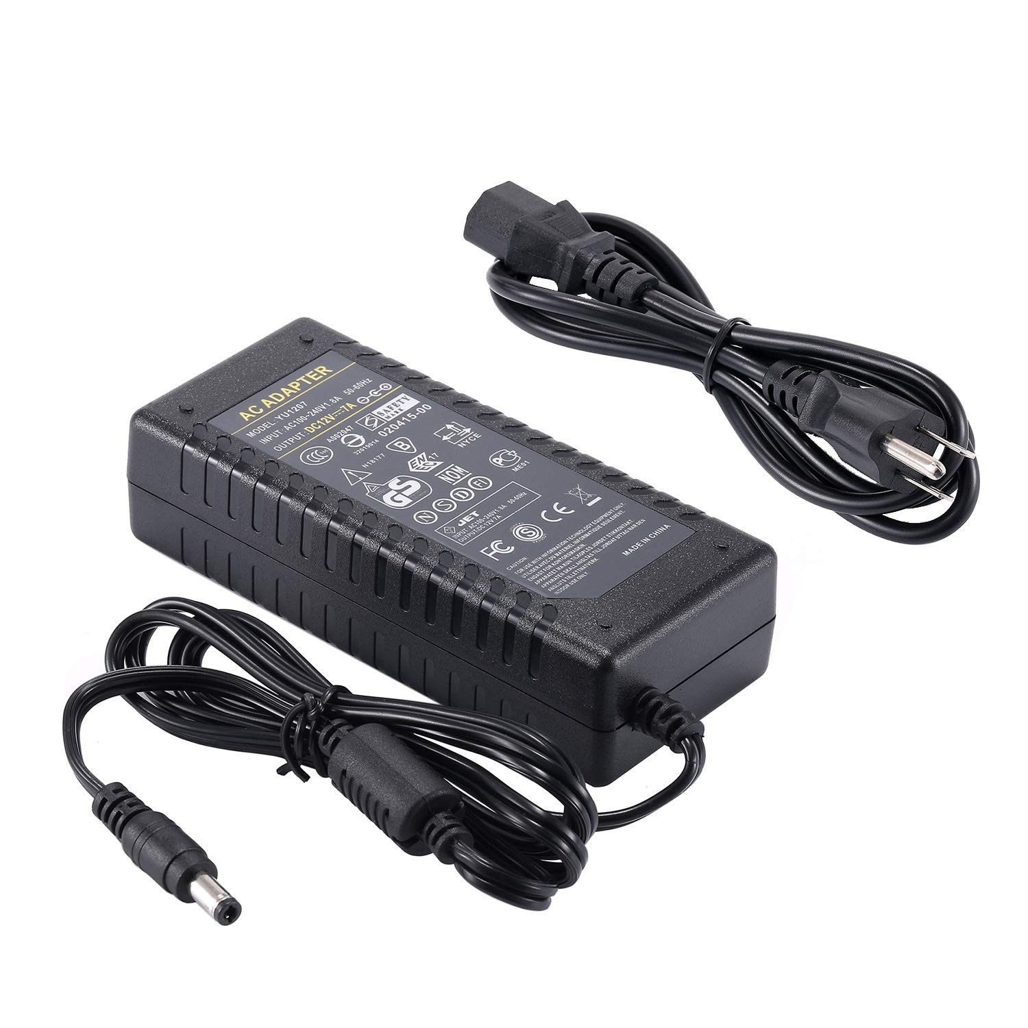 12V Power Supply 7A 84W Security System Power Adapter, COOLM AC 100V-220V to ...