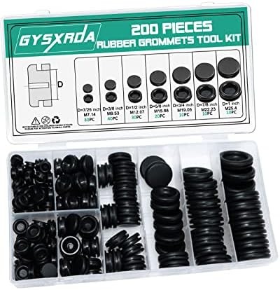 Rubber grommet kit 200 pack 7 sizes for wiring