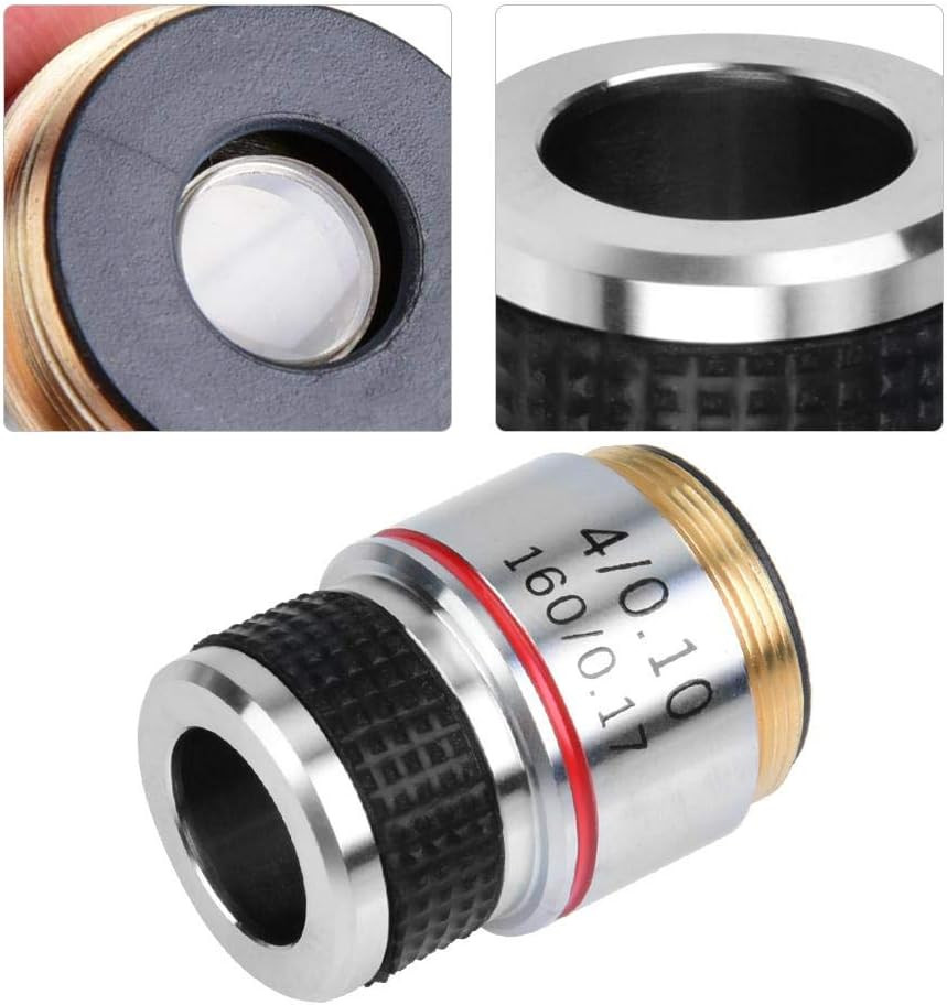 Microscope Lens,4X 185 Biological Microscope Achromatic Objectives Lens 160Mm /