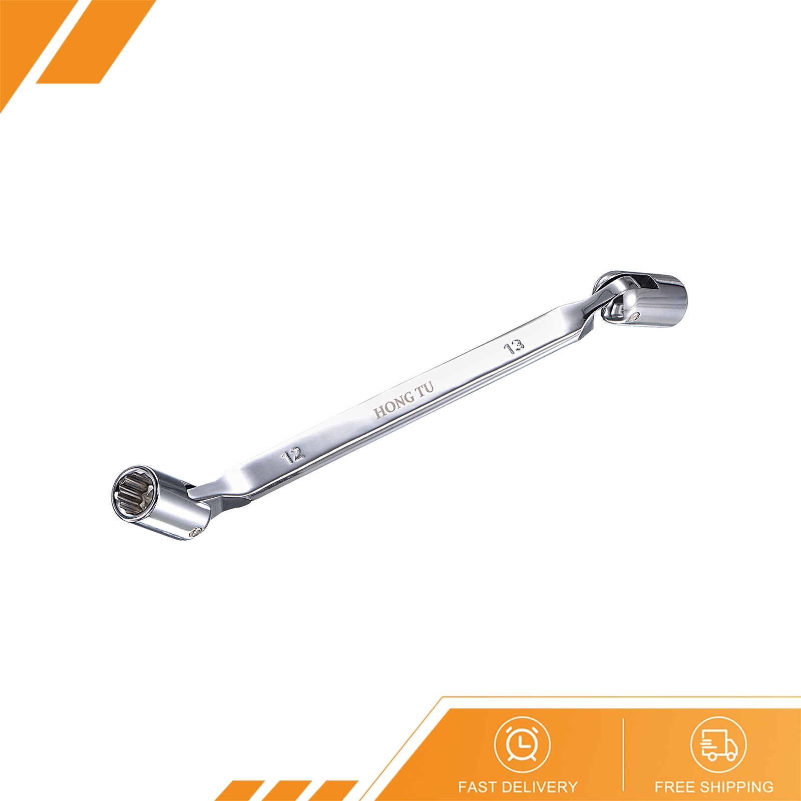 12 Point Flexible Head Socket Wrench - 12x13mm Metric Double Swivel Box End CR-V